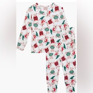 🧸Posh Peanut fitted 2 piece  Holiday Bear Kids Pajamas